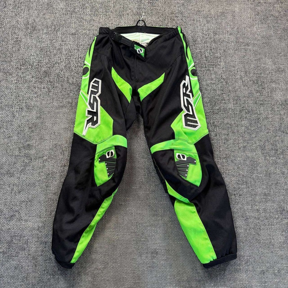 MSR Axxis Motocross Racing Pants Mens 32 Green Black Y2K Dirt Bike Gear